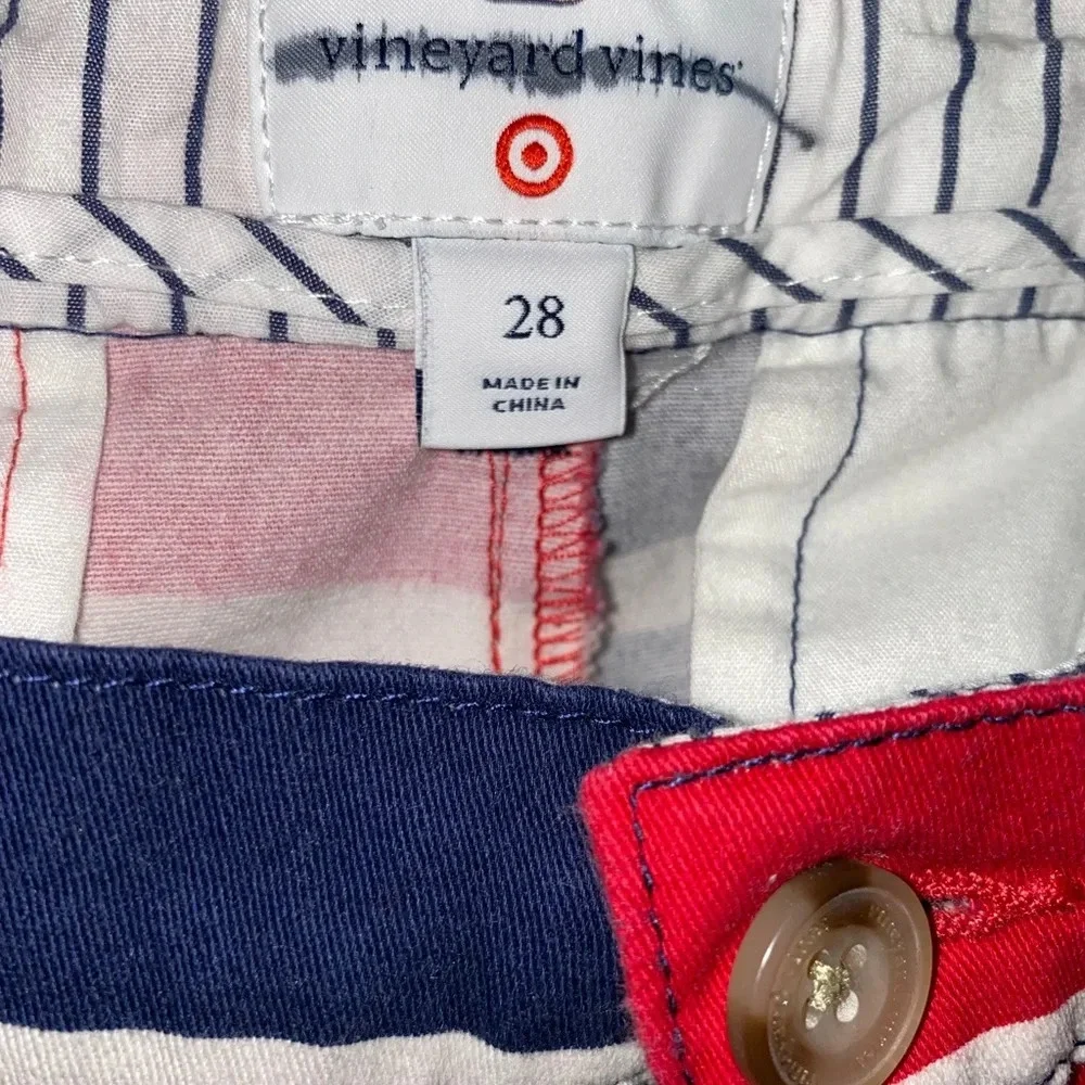 Vineyard Vines for Target mens red white blue striped shorts Sz 28 patriotic - Picture 3 of 3